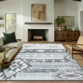 thumbnail image 1 of Jamfeel Area Rugs Boho Print Low Pile Washable Carpet Soft Non-slip Rug for Living Room Bedroom Kitchen 5'x8' Blue and Grey, 1 of 7