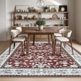thumbnail image 1 of Jamfeel Area Rugs Vintage Floral Printed Washable Rugs Soft Low Pile Non Slip Carpet for Living Room 6'x9'Red, 1 of 6