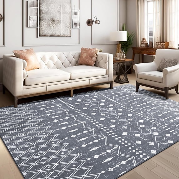 Comy Rug Jamfeel Area Rugs Vintage Geometric Printed Washable Rug Comfy Soft Non ...
