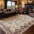 thumbnail image 1 of Jamfeel Area Rugs for Bedroom Floral Printed Ultra-Thin Low Pile Washable Rug for Living Room 4'x6' Light Red, 1 of 7