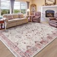 thumbnail image 1 of Jamfeel Area Rugs for Bedroom Floral Printed Ultra-Thin Low Pile Washable Rug for Living Room 5'x8' Light Red, 1 of 6