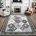 thumbnail image 1 of Jamfeel Boho Rugs for Living Room Floral Printed Area Rugs Soft Low Pile Carpet for Bedroom Kitchen Black and Gray 4'x6', 1 of 7