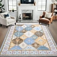 thumbnail image 1 of Jamfeel Boho Rugs for Living Room Floral Printed Area Rugs Soft Low Pile Carpet for Bedroom Kitchen Blue 4'x6', 1 of 7