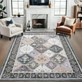 thumbnail image 1 of Jamfeel Boho Rugs for Living Room Floral Printed Area Rugs Soft Low Pile Carpet for Bedroom Kitchen Blue and Gray 4'x6', 1 of 7