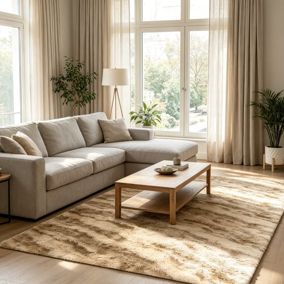 Jamfeel Fluffy Plush Area Rugs Soft Cozy Print Fuzzy Rugs Floor Carpet for Bedroom Living Room, 4'x6', Khaki