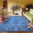 thumbnail image 1 of Jamfeel Rugs for Living Room Classic Boho Floral Print Floor Carpets Soft Low Pile Non-slip Washable Area Rug 5'x8' Light Blue, 1 of 6