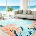 thumbnail image 1 of Jamfeel Vintage Floral Rugs for Living Room Low Pile Washable Area Rug Carpet Non Slip Bedroom Rugs 4'x6' Blue, 1 of 8