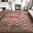 thumbnail image 1 of Jamfeel Vintage Rugs Soft Floral Area Rug Boho Carpet for Living Room Bedroom Home Decor,5'x8',Dark Red, 1 of 7