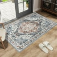 thumbnail image 1 of Jamfeel Washable Entry Rug Floral Print Washable Carpet 2x3 Small Rugs Entryway Kitchen Bedroom, Blue, 1 of 5