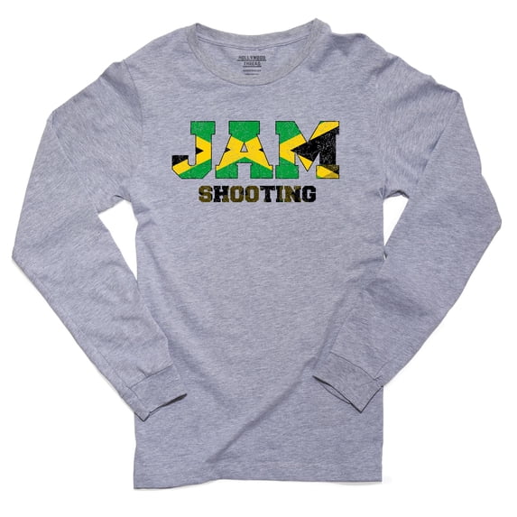 Jamica Shooting - Olympic Games - Rio - Flag Men's Long Sleeve Grey T-Shirt