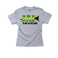 thumbnail image 1 of Jamica Swimming - Olympic Games - Rio - Flag Girl's Cotton Youth Grey T-Shirt, 1 of 2