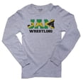 thumbnail image 1 of Jamica Wrestling - Olympic Games - Rio - Flag Men's Long Sleeve Grey T-Shirt, 1 of 2