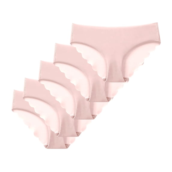 Jamicy 5PC Women Comfortable Underwear Ice Silk Panties Comfy Yoga Panties Exercise Briefs