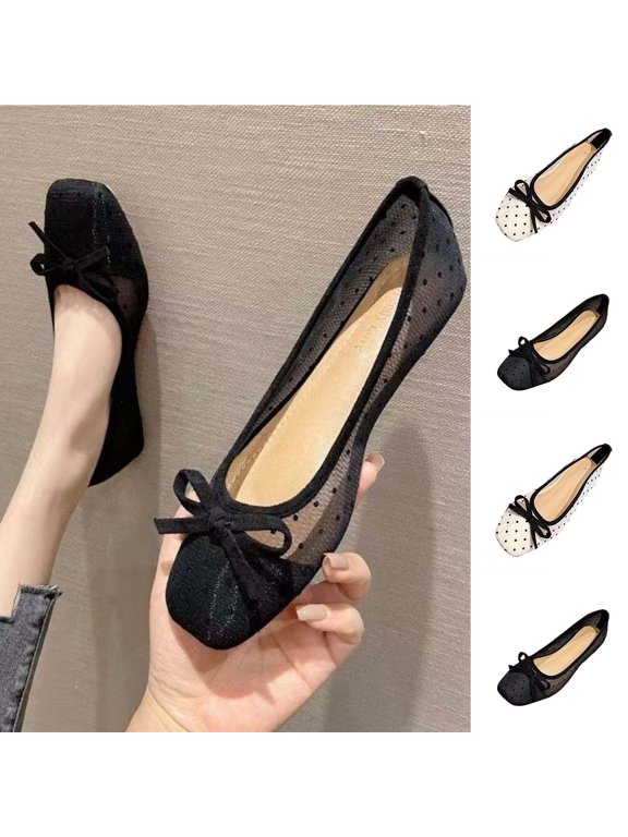 Ballet Flats for Women Round Toe Slip On Ballet Flats Comfortable Flat Heels Dress Shoes Office Ladies Work Wedding Party Vintage Casual Driver Flats