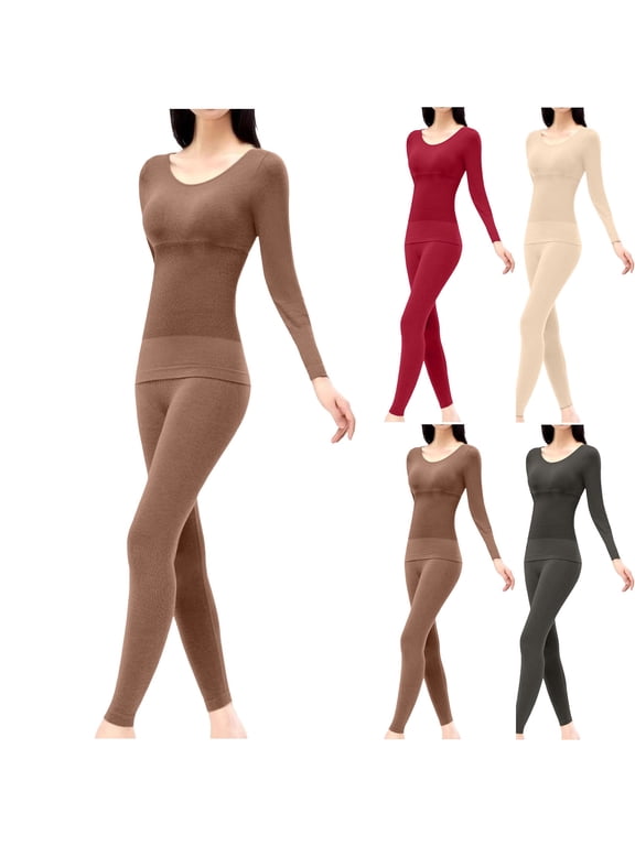 Base Layer Women Set Thermal Underwear Top with Bottom Soft Breathable Warm Long Johns, Ideal for Hiking, Skiing, Camping