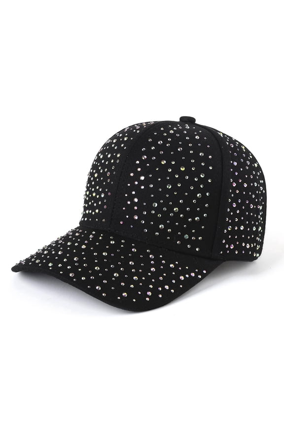 Baseball Cap Shiny Rhinestone Baseball Cap Sparkle Crystal Velcro Ponycap Adjustable Mesh Trucker Hat Outdoors Sun Cap