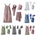thumbnail image 1 of Jamicy Bathrobe for Women Wrap Towel with Hair Towel 4pc Solid Color Bath Towels Wrap Shower Dress Towels Spa Wraps Robes for Women, 1 of 8