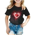 thumbnail image 1 of Jamicy Blouse for Toddler Girls Maple Leaf Print Shirts for Kids Short Sleeve Graphic T-Shirt Round Neck Crop Top for 3-14 Years Children, 1 of 3