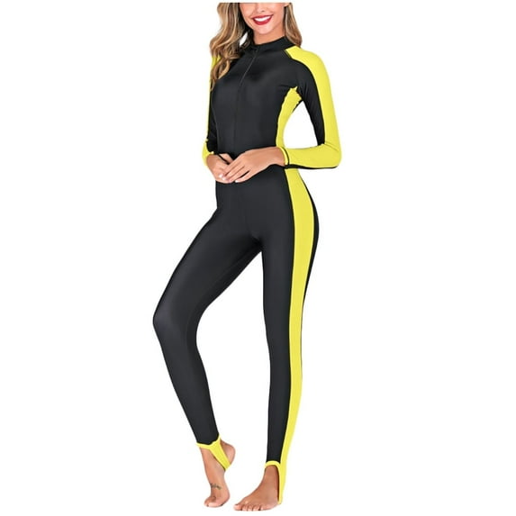 Jamicy Body Glove Swimwear Women Plus Size Long Sleeve Pants Tummy Control Sunscreen Summer Casual Surf Suit Wetsuit Beachwear for Women Jellyfish Sui