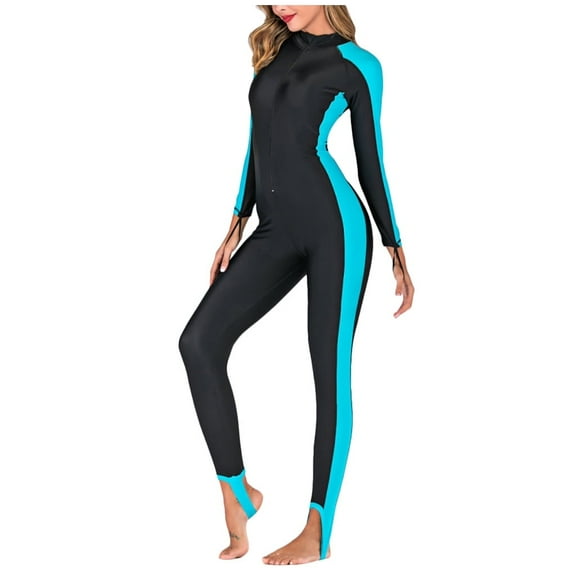 Jamicy Body Glove Swimwear Women Plus Size Long Sleeve Pants Tummy Control Sunscreen Summer Casual Surf Suit Wetsuit Beachwear for Women Jellyfish Sui