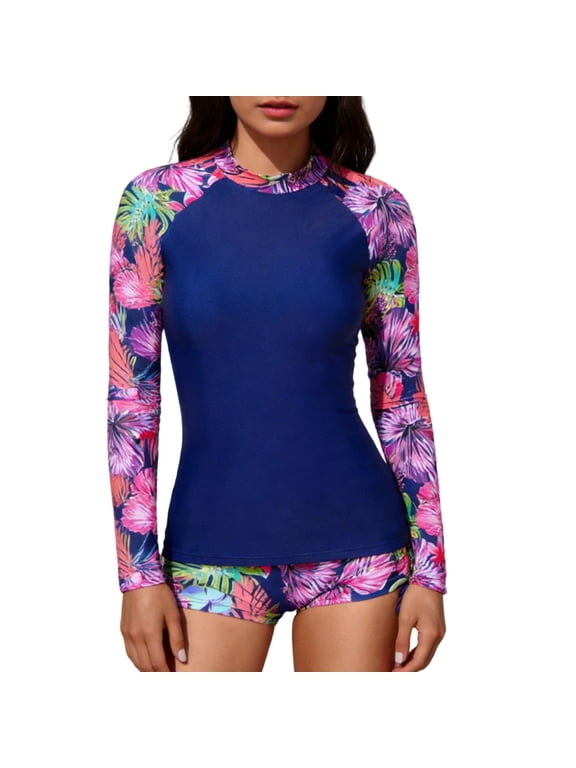 Body Glove Swimwear Women Rash Guard & Swim Shorts, Long Sleeve Swim Shirt, Quick Dry Swimsuits Upf 50+ Spf Sun & Uv Protection