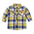 thumbnail image 1 of Jamicy Boys Long Sleeve Tops Toddler Boys Girls Long Sleeve Plaid Shirt Button-Down Flannel T-Shirt Kids Tops, 1 of 1