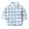 thumbnail image 1 of Jamicy Toddler Boy Button Down Shirts Kids Long Sleeve Plaid Print Button Down Casual Dress Shirt Casual School Uniform Top Shirt, 1 of 7