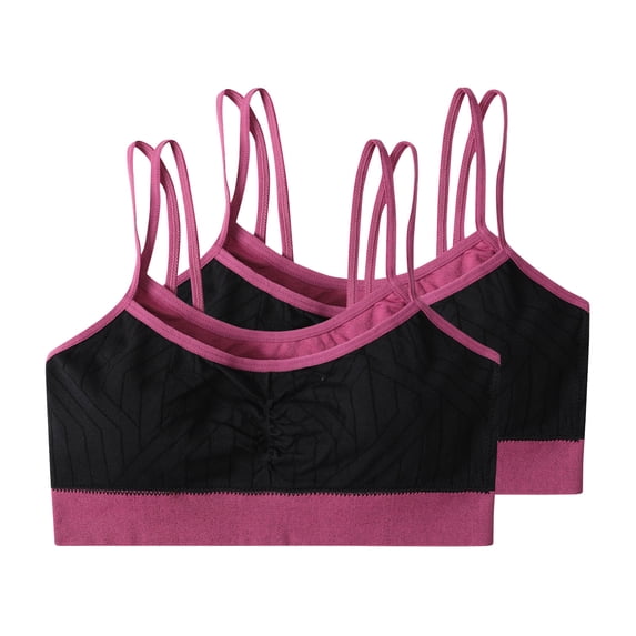 Jamicy Bras for Women 2 Pack Full Coverage Fashion Solid Color Casual Camisole Tank Top Ladies Comfy Sports Bras Top Everyday Bras