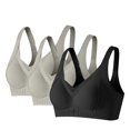 thumbnail image 1 of Jamicy Bras for Women with Underwire 3pc Solid Color Supportive with Wire Push Up Bra Full Coverage Soft Comfy Seamless Daily Bra, 1 of 9