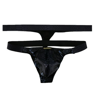 Jamicy Briefs for Men Men's G-String Metallic Wetlook Underwear Shorts Shiny Pouch Thong Bikini Briefs