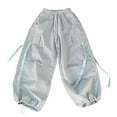 thumbnail image 1 of Jamicy Cargo Pants for Children Gift for Children Girls Baggy Cargo Parachute Trousers Y2k Vintage Joggers with Adjustable Elastic Waist for Kids Fit, 1 of 5