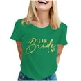 thumbnail image 1 of Jamicy Casual Blouses for Women Summer Wear Womens Summer Fashion Print Short Sleeve Bride Shirt Women Bridal Party Shirts Wedding Team Party Tee Tops, 1 of 4