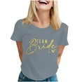 thumbnail image 1 of Jamicy Casual Blouses for Women Summer Wear Womens Summer Fashion Print Short Sleeve Bride Shirt Women Bridal Party Shirts Wedding Team Party Tee Tops, 1 of 4