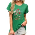 thumbnail image 1 of Jamicy Casual Blouses for Women Summer Outfits Women's Floral Graphic Tees Short Sleeve Casual T-Shirts Boho Style Cute Summer Loose Fit Tops, 1 of 4
