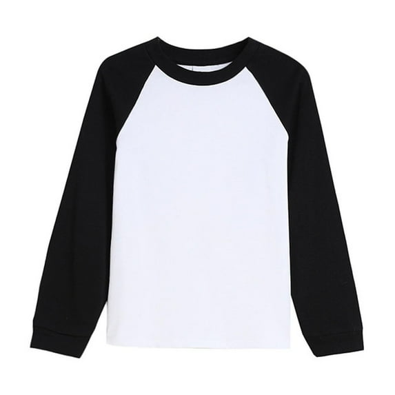 Jamicy Children's Long Sleeved Shirts Gift for Toddlers Boys Long Sleeve Raglan T Shirts Kids Color Block Crewneck Casual Tops Tees