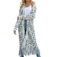 thumbnail image 1 of Jamicy Colorful Cardigan for Women Open Front Sweaters Fall Knit Long Cardigan Coat Fashion Wave Colorful Stripe Women's Sweater Outerwear with Pockets, 1 of 8