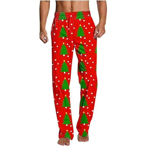 VANLOFEE Comfy Pajamas for Men Pants Clearance Sales Pajama Pants for Men Christmas Prints Pajama Bottoms Mens Pjs Sleep Lounge Pants with Pockets