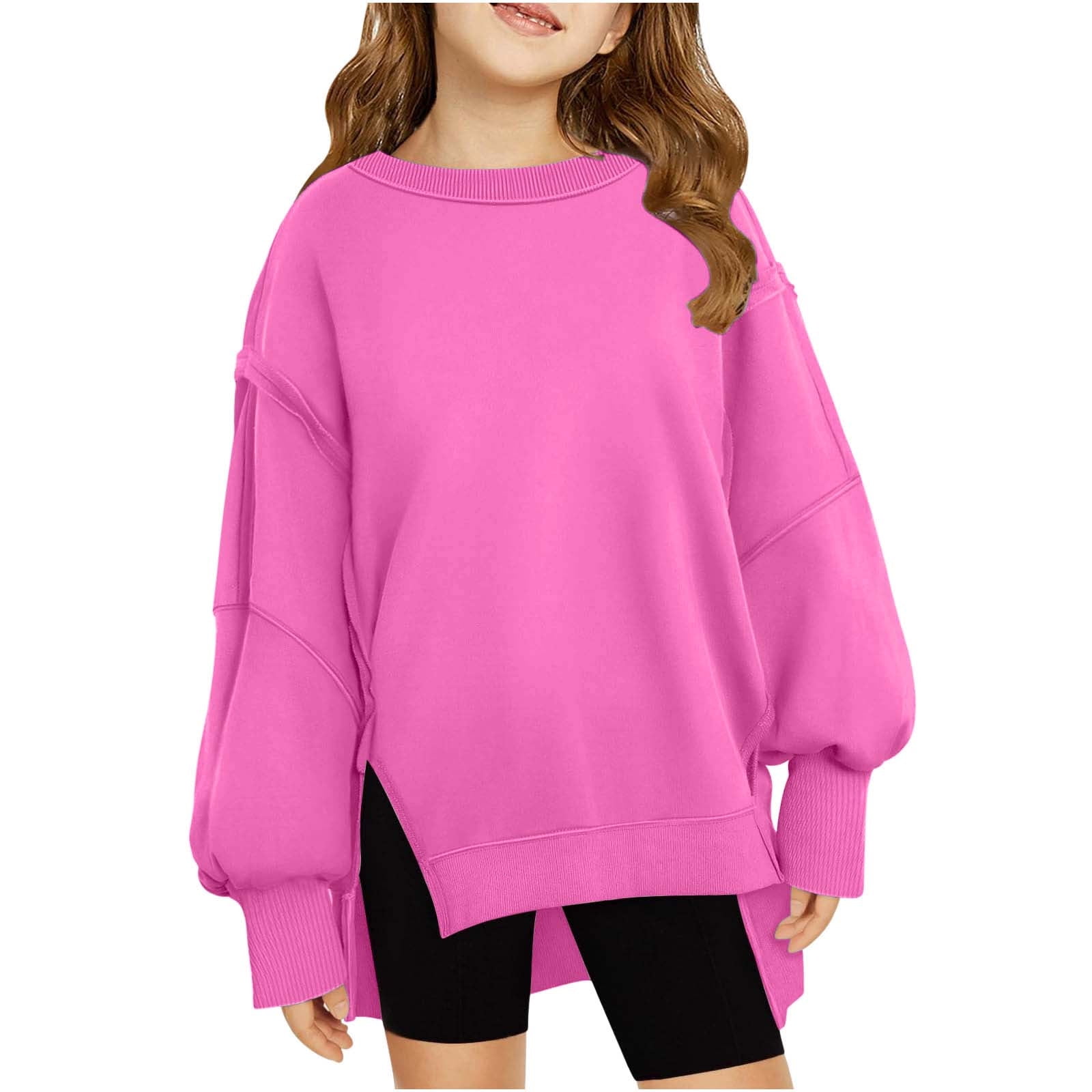 Girls Black Cotton Printed Oversized Sweatshirt