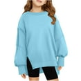 thumbnail image 1 of Jamicy Crewneck Sweatshirts for Girls Oversized Sweatshirt Long Sleeve Crewneck Kids Lightweight Cute Pullover Tops, 1 of 6