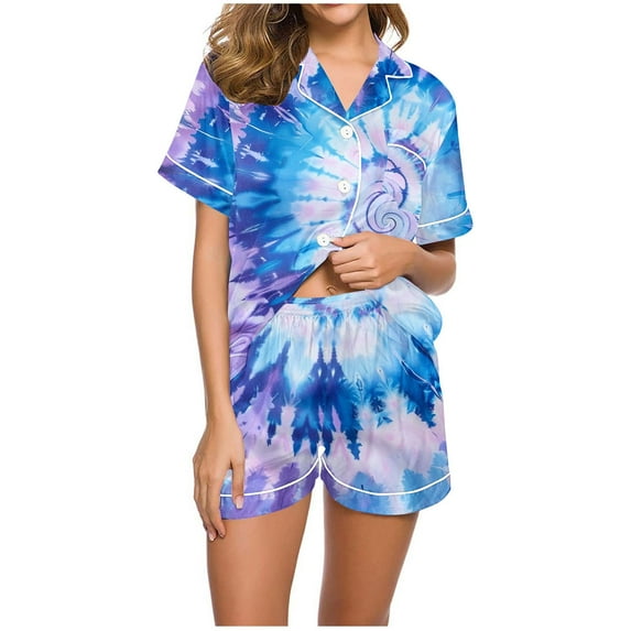 Jamicy Cute Pajamas for Women Valentine's Day Fashion Womens Satin Pajamas Set, Silk Button-Down Sleepwear 2 Piece Nightwear