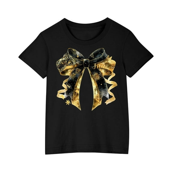 Jamicy Fashion Tops for Children Gift for Kids Girl's Graphic Tees Short Sleeve Crewneck T Shirts Casual Summer Tops Cute Preppy Clothes