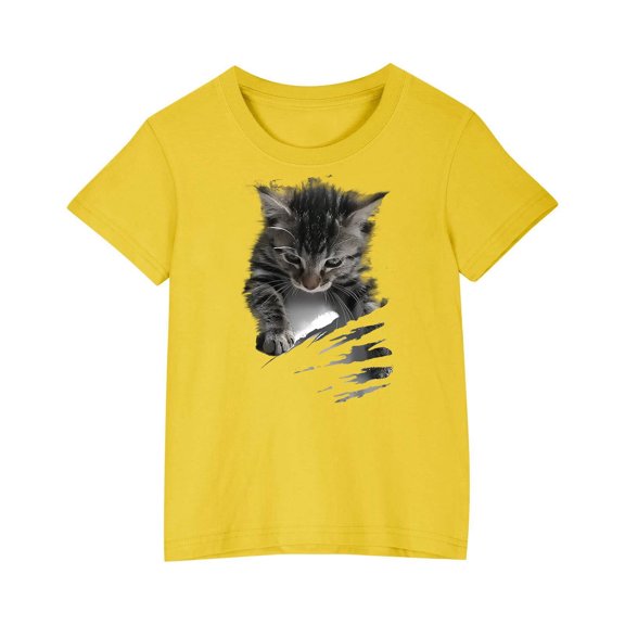 Jamicy Fashion Tops for Girls Children's Wear Girl's Graphic Tees Short Sleeve Crewneck T Shirts Casual Summer Tops Cute Preppy Clothes