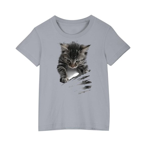 Jamicy Fashion Tops for Girls Children's Wear Girl's Graphic Tees Short Sleeve Crewneck T Shirts Casual Summer Tops Cute Preppy Clothes