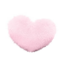 Jamicy Fluffy Heart Decorative Pillow 13"*9.8", Plush Cute Heart Shaped Throw Cushion Stuffed Decorative Gift Throw Pillow for Couch Bed Sofa Decoration Pink