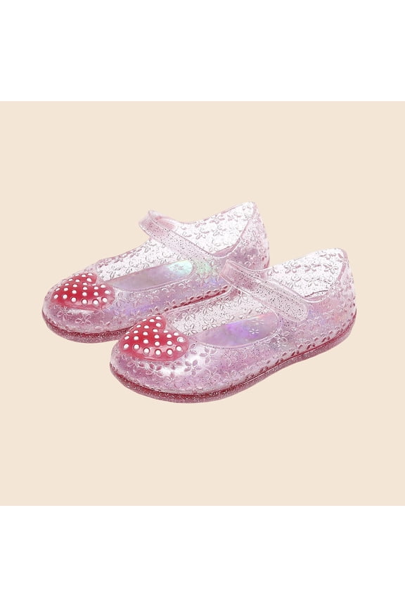 Girl's Dress Jelly Sandals Slides Summer Cute Princess Closed Toe Wedding Slip On Dance Shoes Children's Beach Sandals Birthday Gift