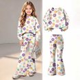 thumbnail image 1 of Jamicy Girls Clothes Set 2 Piece Lounge Sets for 5-15 Years Kids Bell Long Sleeve Matching Outfits 2026 Fall Fashion Vacation Outfits, 1 of 9