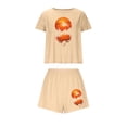 thumbnail image 1 of Jamicy Halloween Pajama Sets for Women Soft Sleepwear Halloween Print Pajama Sets for Women 2 Piece Short Sleeve Top with Shorts, 1 of 7