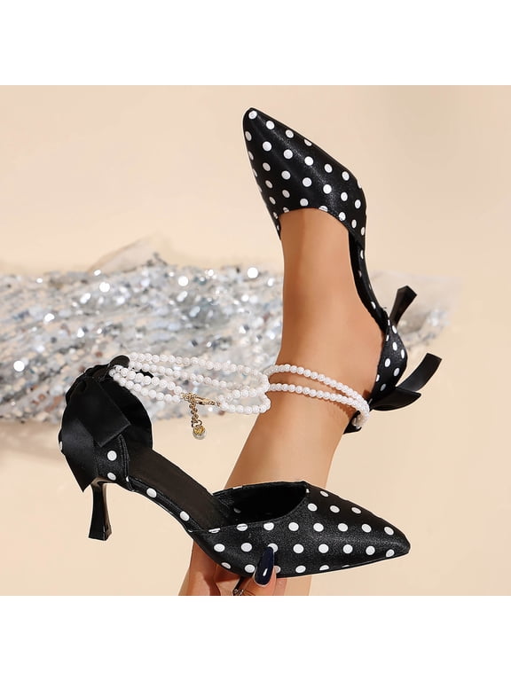 High-Heeled Shoes for Women Summer Pointy Toe Pumps Patent Leather Mid Heel Slingback Heels with Buckle Dress Shoes for Dating Party Working
