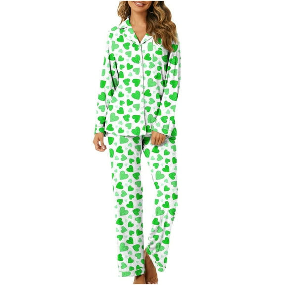 Jamicy Home Clothes for Women Pajamas for Women Set Long Pants Sleepwear Sets Soft Comfy Night Wear V-Neck Loungewear Cute Pajama House Wear
