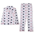 thumbnail image 1 of Jamicy Home Clothes for Women Set Valentine's Day Fashion Women's 2 Piece Button Down Graphic Print Pajama Sets Long Sleeve Pants Casual Sleepwear Sets, 1 of 7
